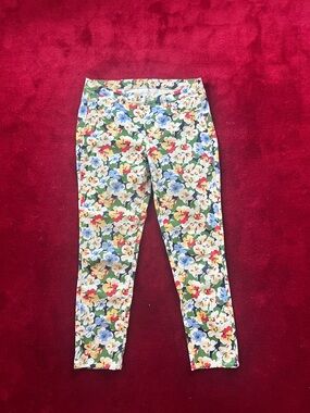 Uniqlo Floral Print Leggings - Green Multicolor
